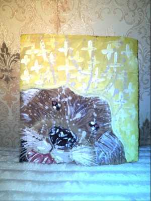 Картинка с собакой акрилом