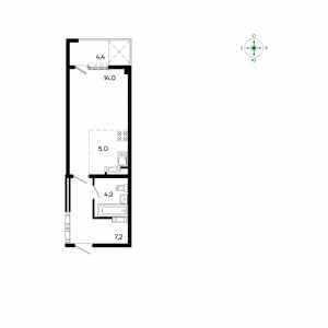 1-к квартира, 34,8 м2, 3/16 эт. ЖК Поэма