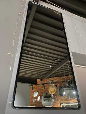 Зеркало в алюминиевой раме чёрной 1500×600 мм