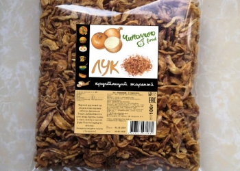 Фасованный жареный лук. Хрустящий. 100г. Производитель. Опт. Доставка. Самовывоз