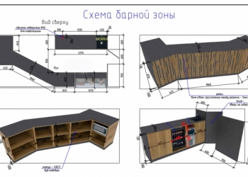 Барная стойка для кафе, ресторана