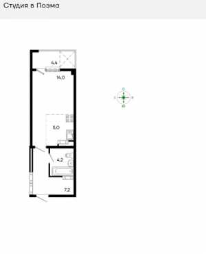 1-к квартира, 34 м2, 9/16 эт. Поэма