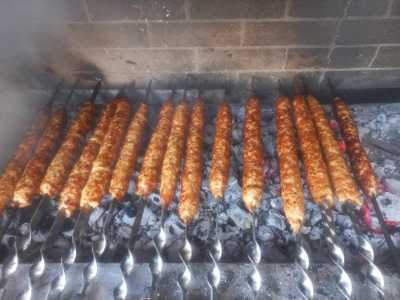 Армянский шашлык,люля, картошка с салом, грибы и крылышки на мангале