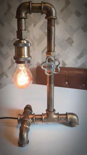 Светильник ЛОФТ из водопроводных труб №2