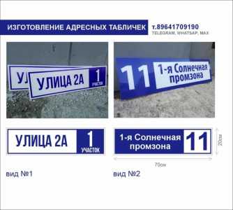 АДРЕСНЫЕ УКАЗАТЕЛИ НА ДОМ, ДАЧУ