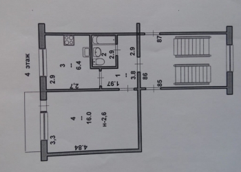 1-к квартира, 29 м2, 4/5 эт.