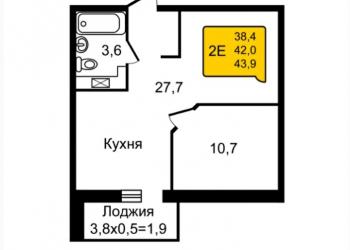 2-к квартира, 44 м2, 10/25 эт.