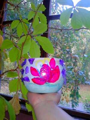 Яркое кашпо, керамика