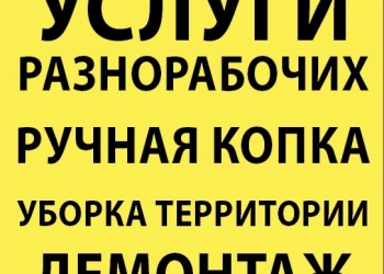 Разнорабочие. Демонтаж. Уборка Территории