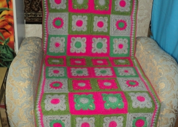 Накидка на кресло кровать крючком