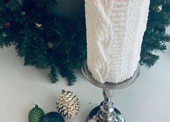Свеча новогодняя, ароматизированная "Вязка"