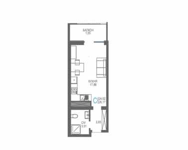 1-к квартира, 26 м2, 15/20 эт. Лучистое - курортный комплекс