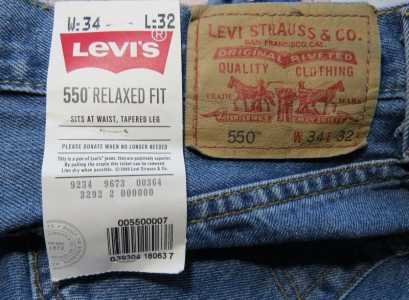  levi strauss relaxed fit 550 W34 L32