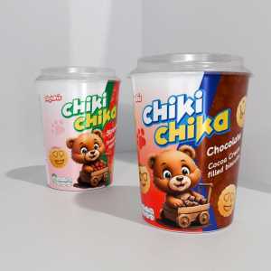 Мини-печеньяCHIKI CHIKA с шоколадным и клубничным кремом. Упаковка 30 гр и 125 г