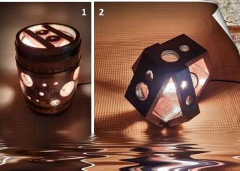 Светильник-ночник Лофт, дерево