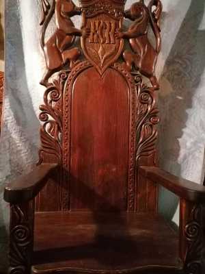 Художественная резьба по дереву. Кресло трон. ?