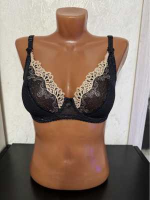 Бюстгальтер черно-бежевый: Размер: 75D.